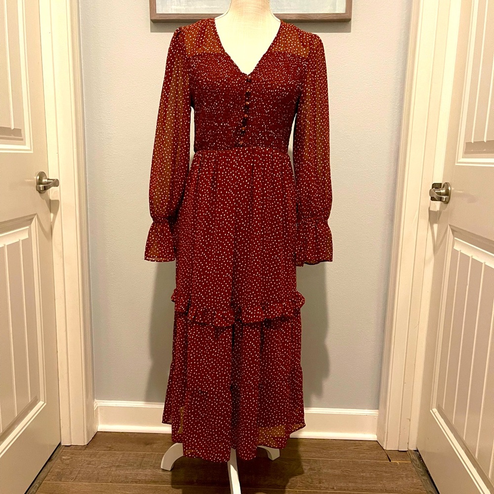 Long Prairie style dress. Lined. SZ:SM